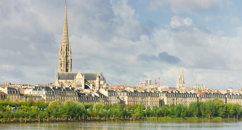 View of Bordeaux at a summer day