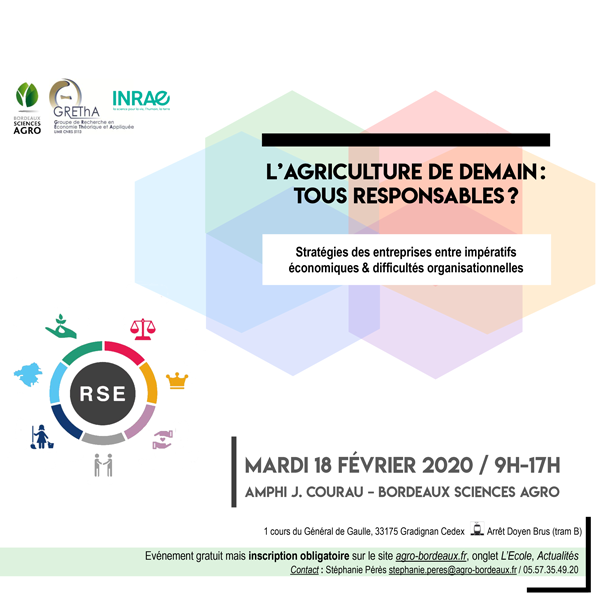 [SÉMINAIRE] 18 fév. 2020 – Agriculture de demain : tous responsables ?