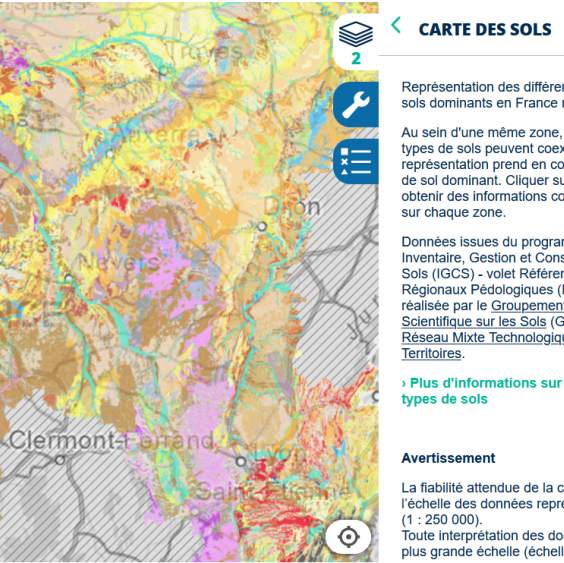 [PÉDOLOGIE] Les sols sur le Géoportail !