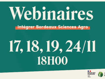 Bordeaux Sciences Agro lance ses webinaires d’information sur le cursus ingénieur agronome